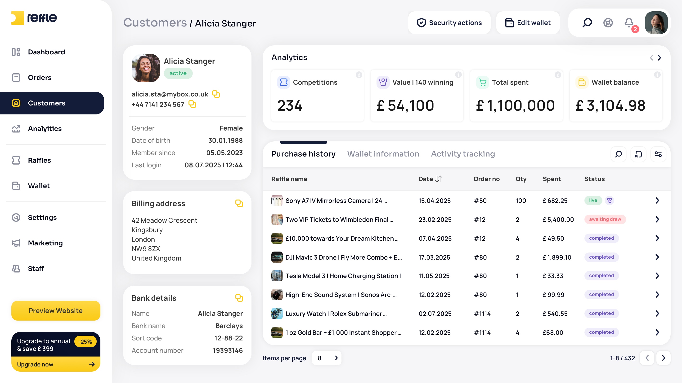 Customers screen 5