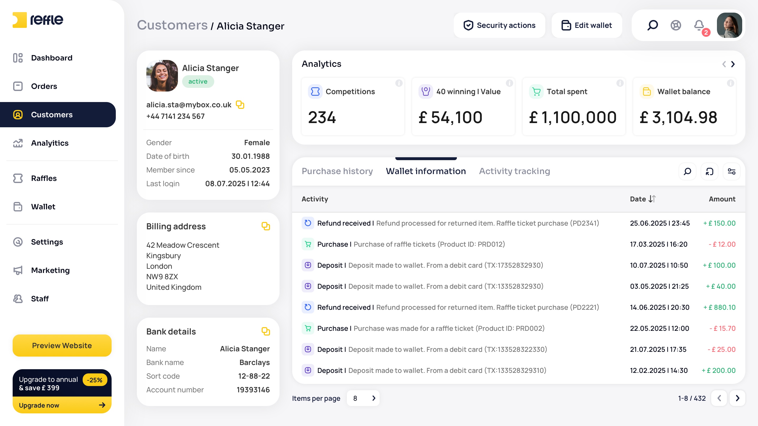 Customers screen 7
