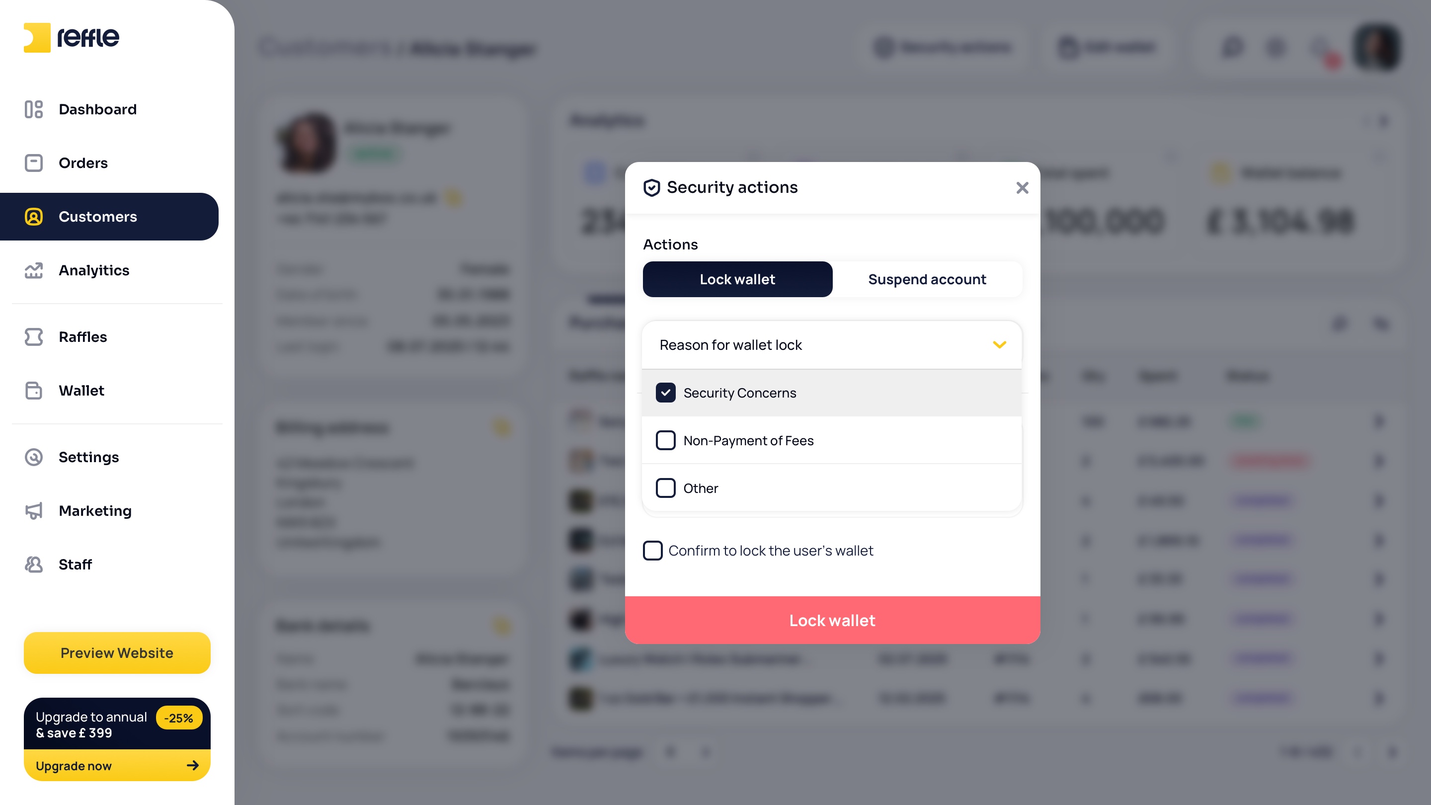 Customers screen 13