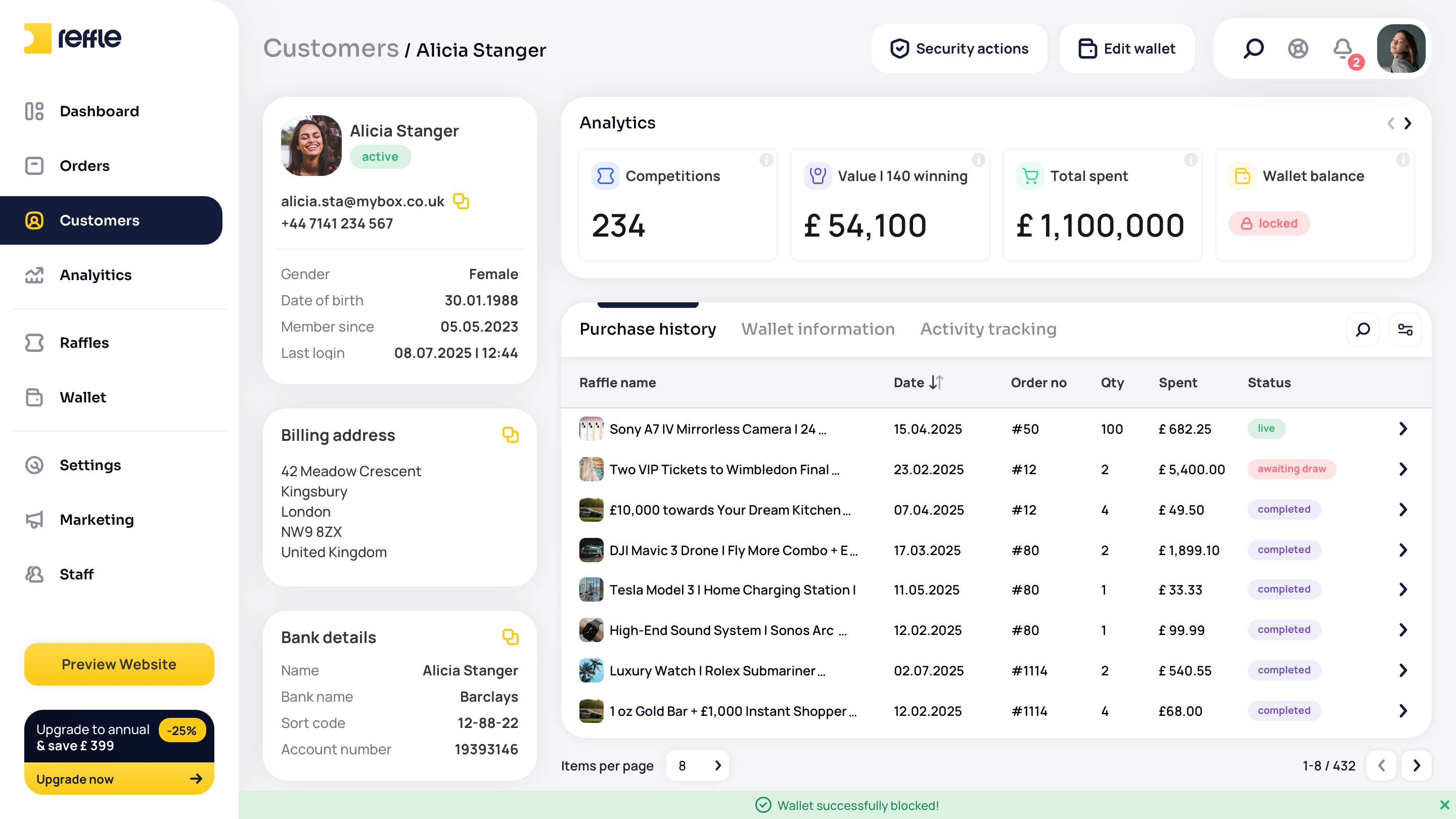 Customers screen 14