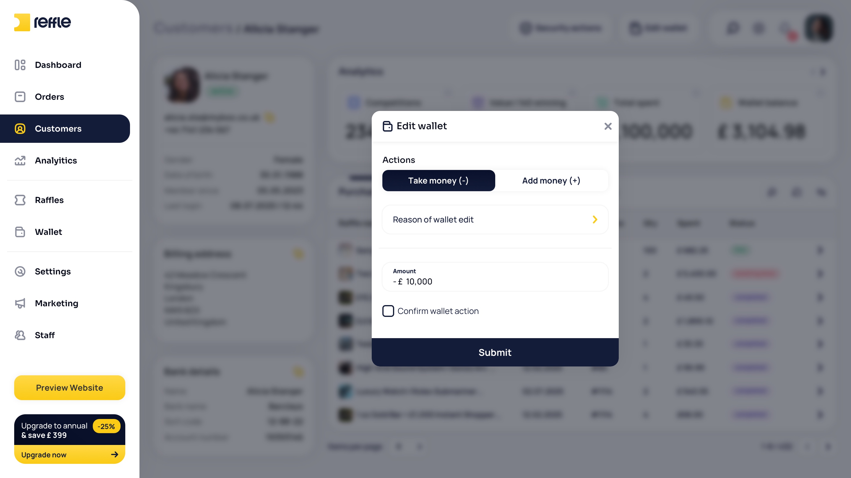 Customers screen 18