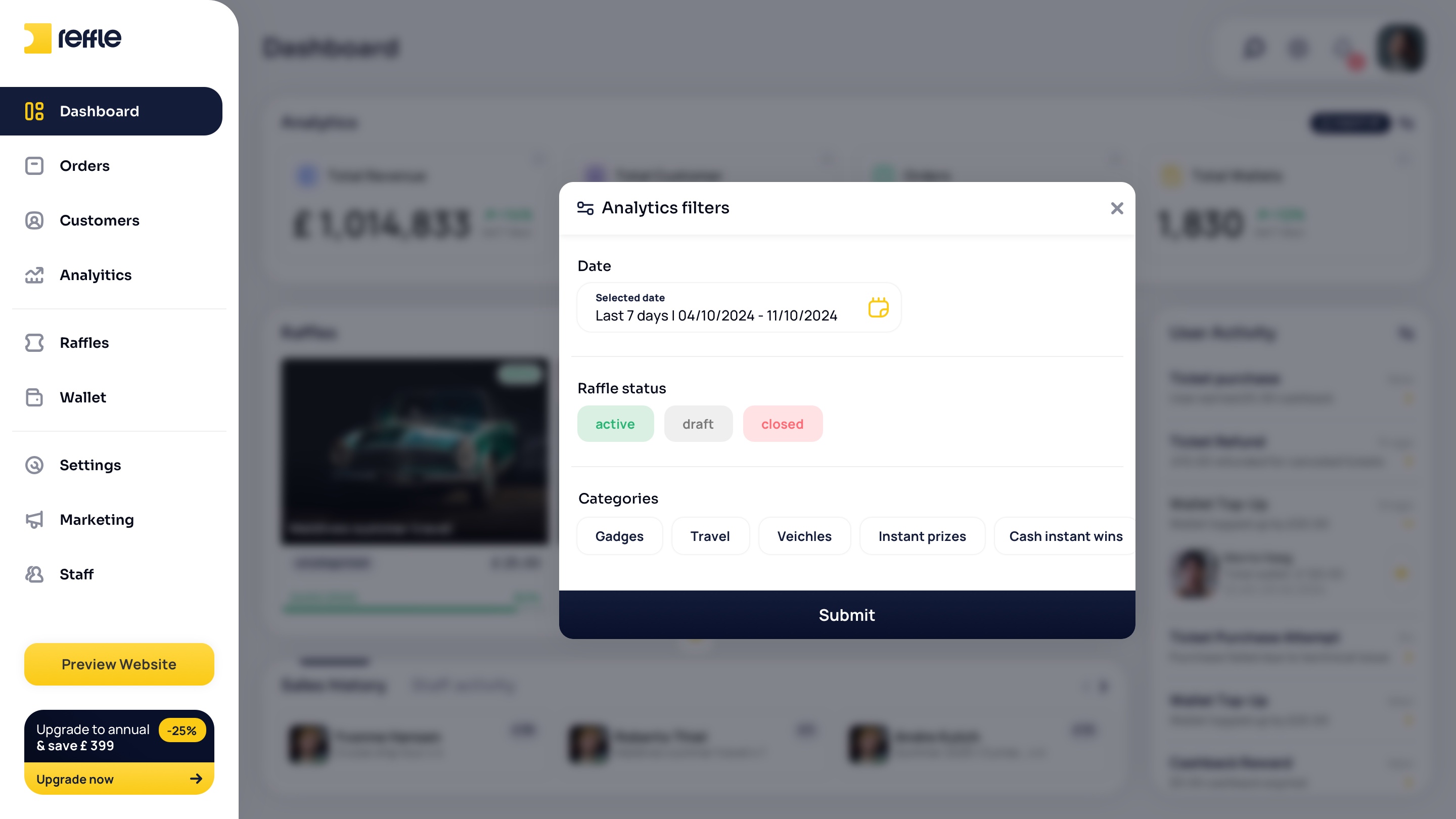 Dashboard screen 3