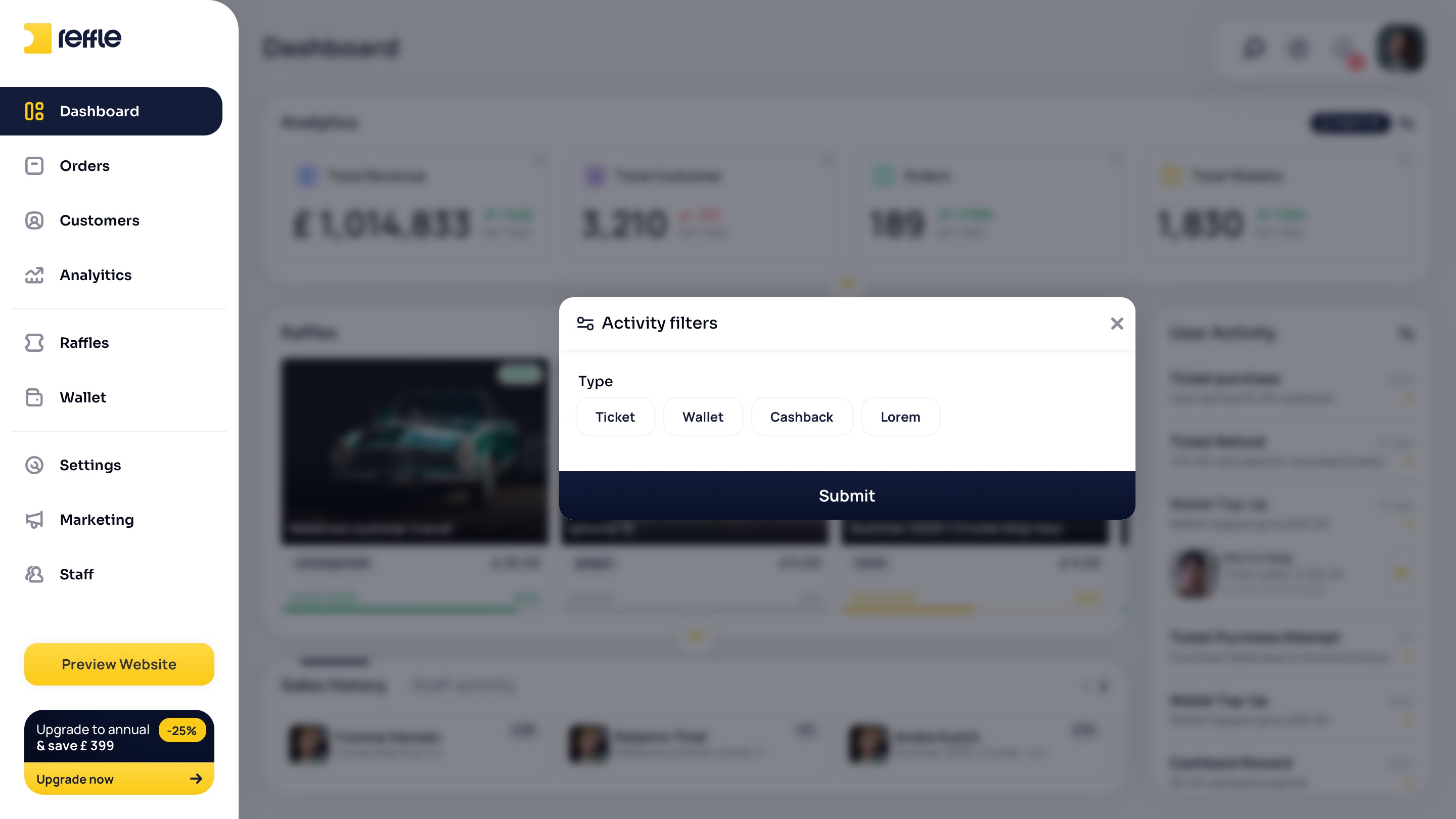 Dashboard screen 7