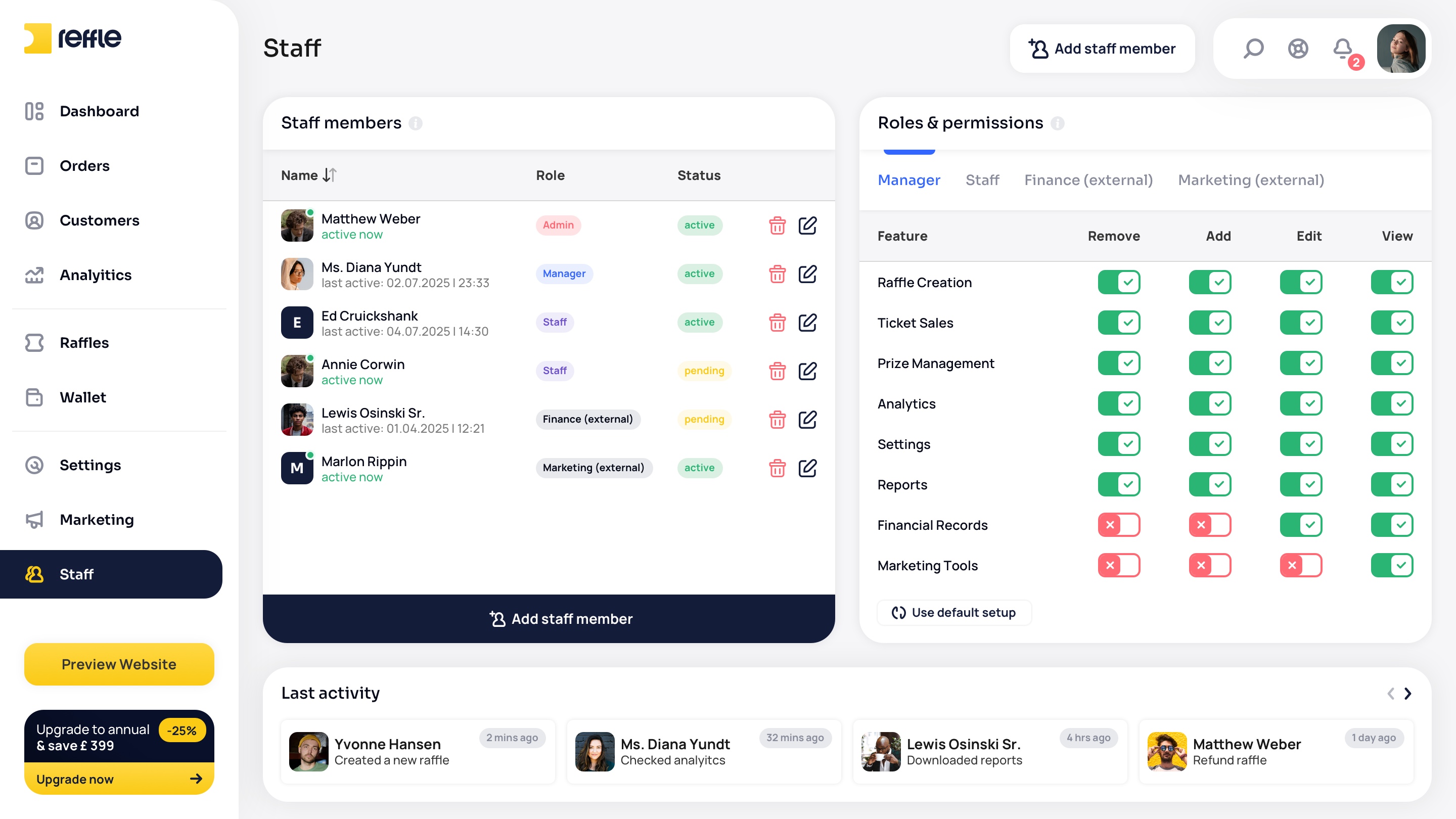 Staff screen 1