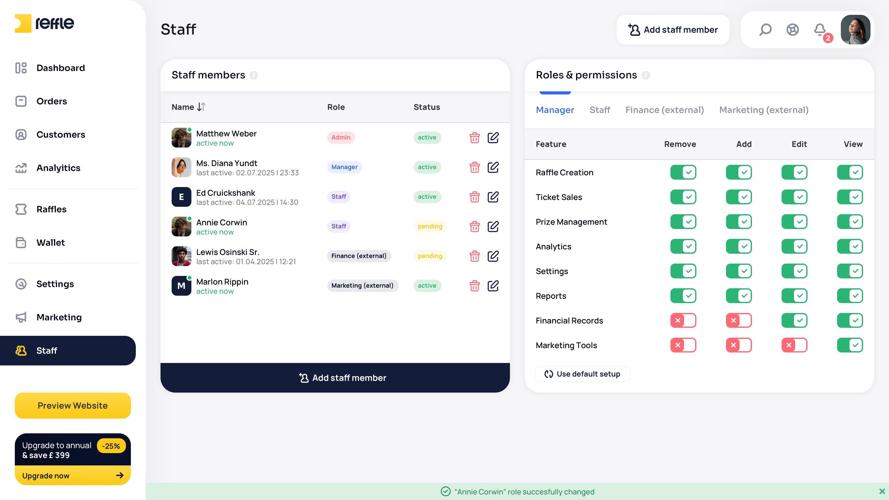 Staff screen 6