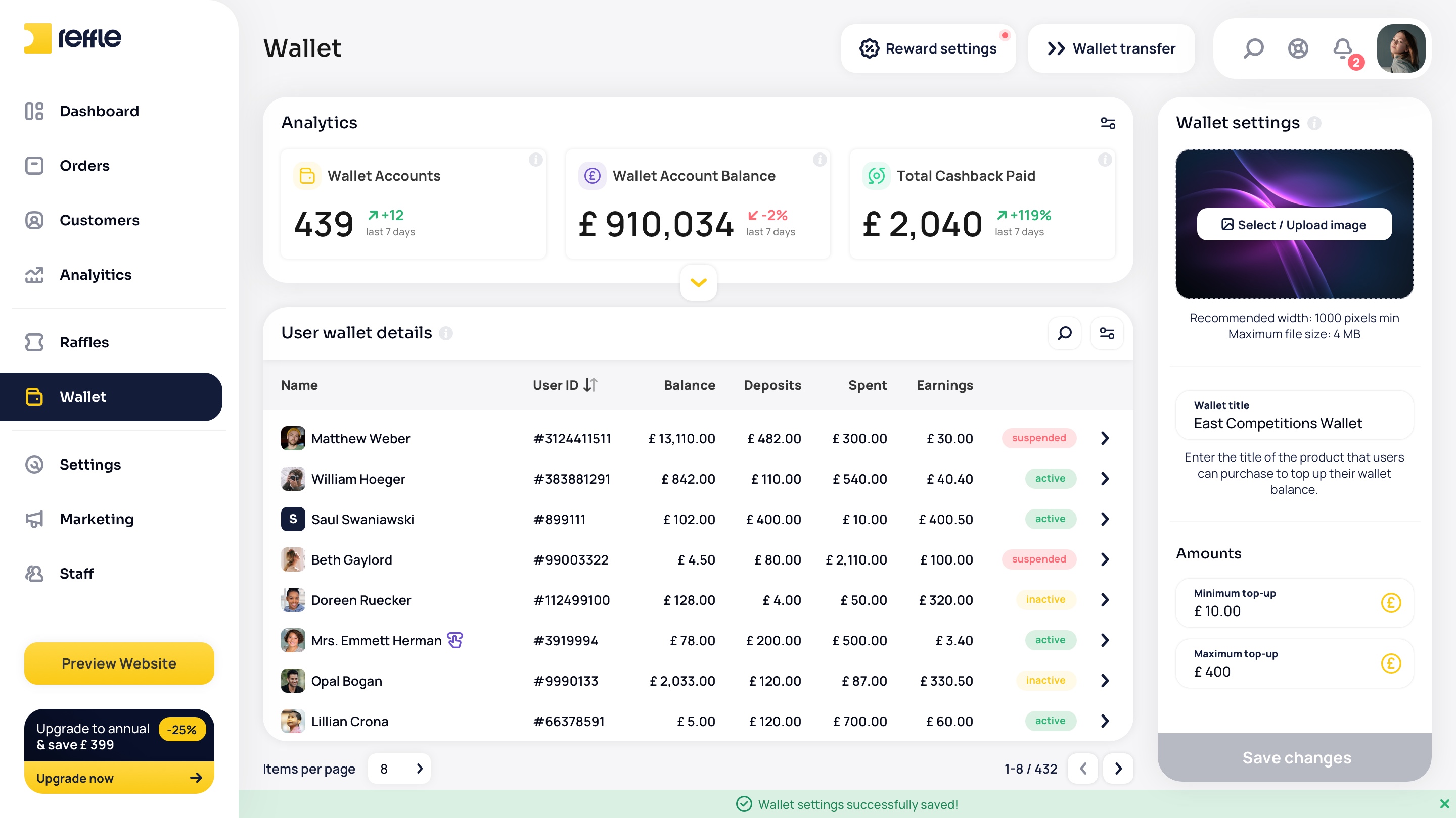 Wallet screen 2