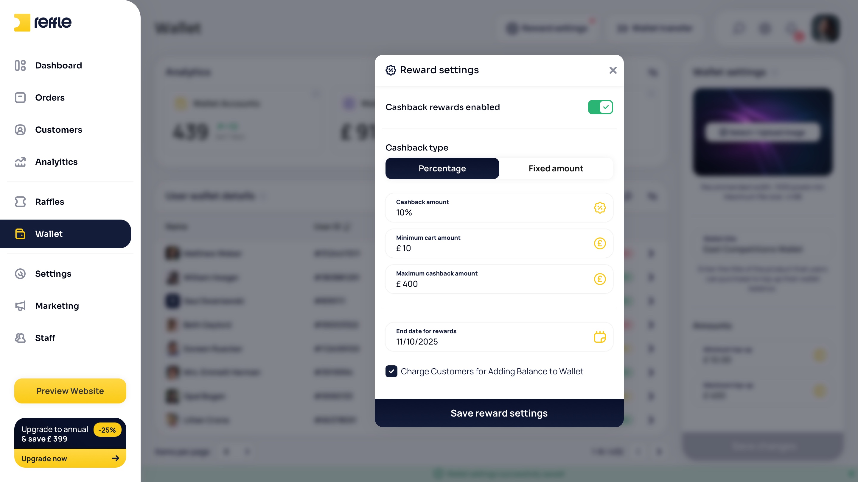 Wallet screen 8