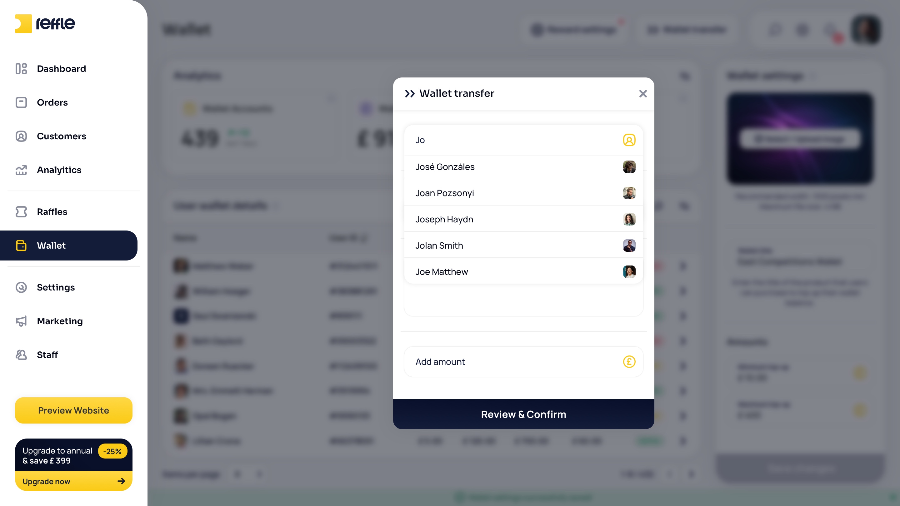Wallet screen 11