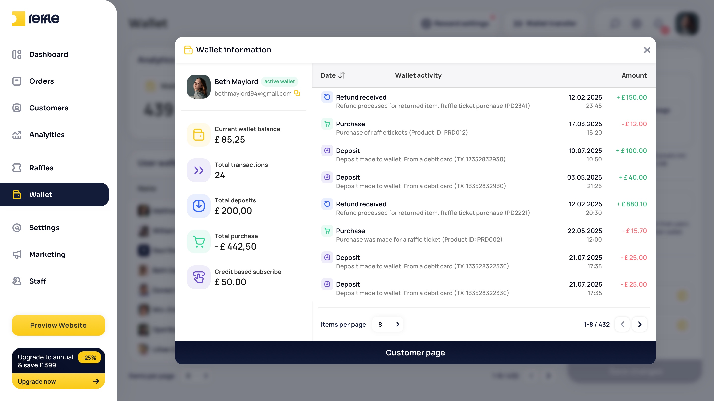 Wallet screen 13