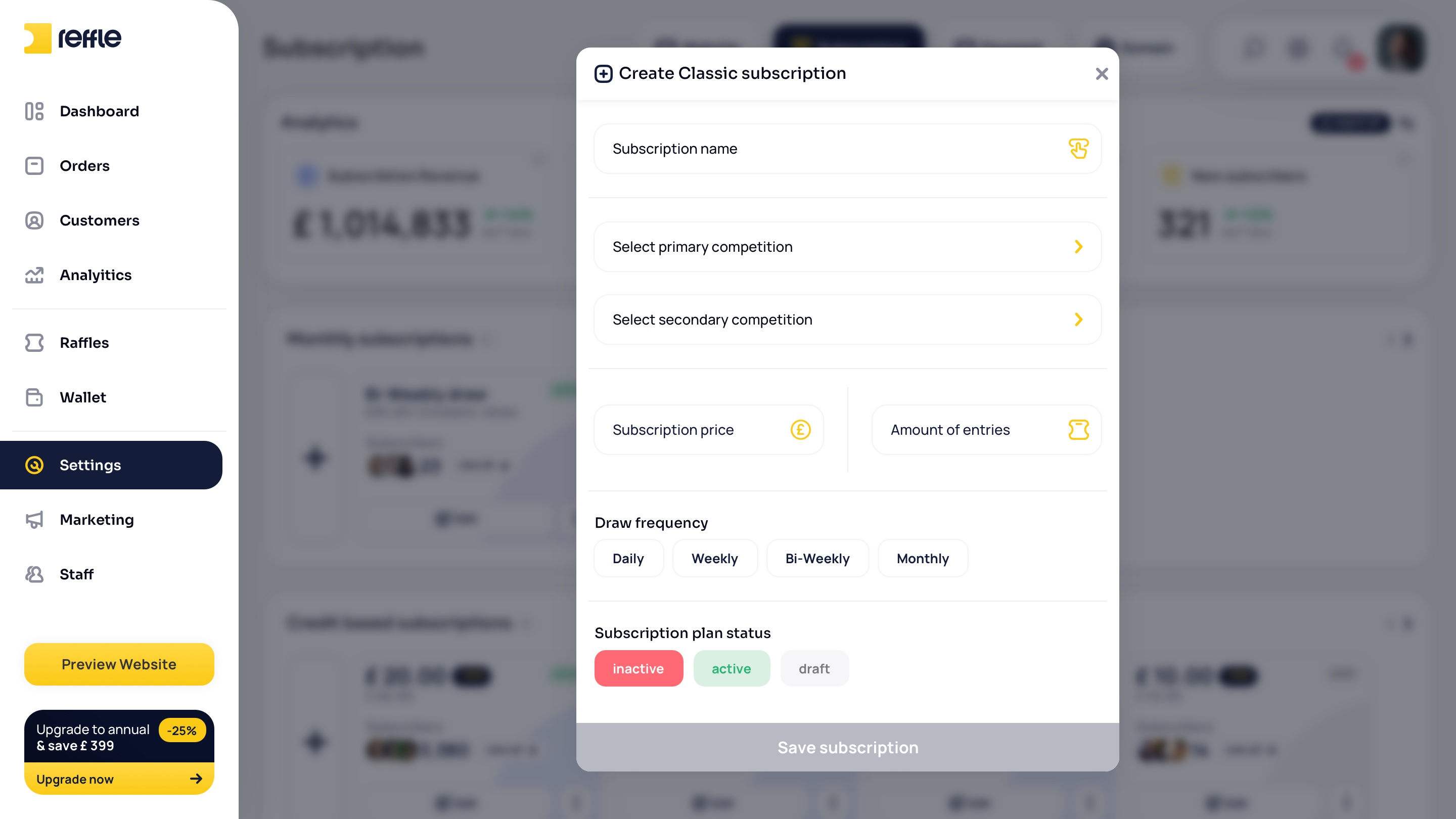 Website Settings screen 18