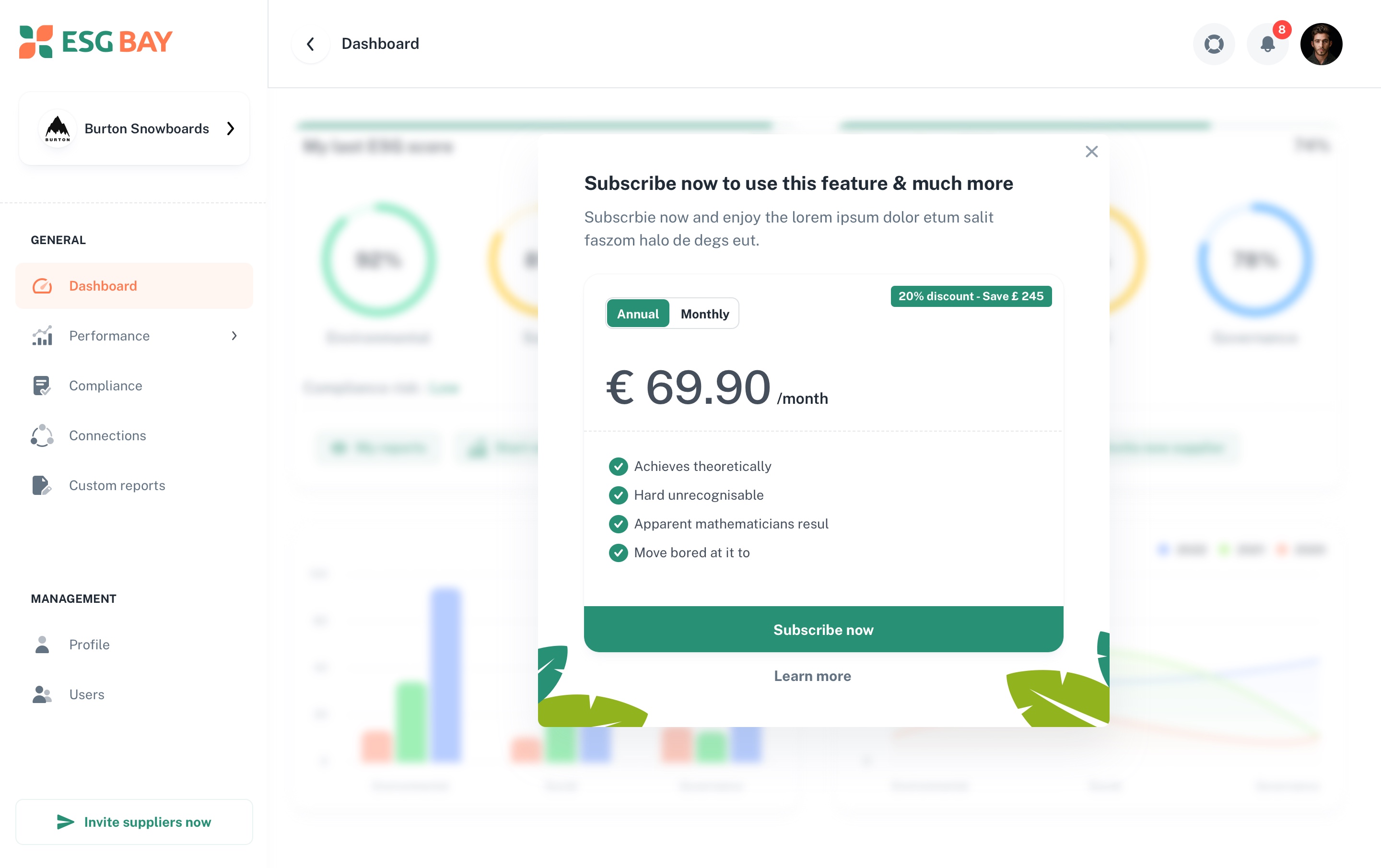Dashboard screen 4
