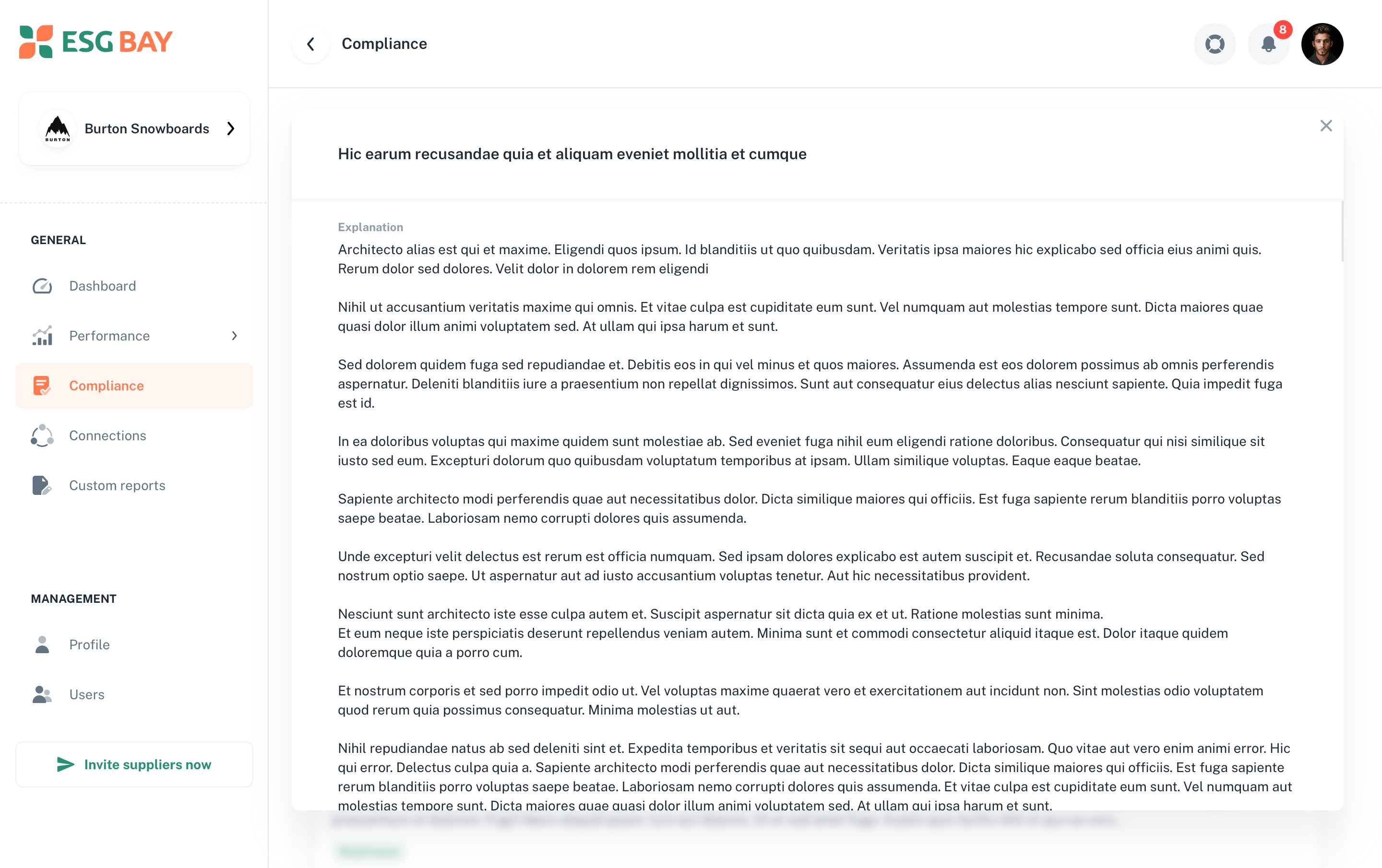 Compliance screen 3
