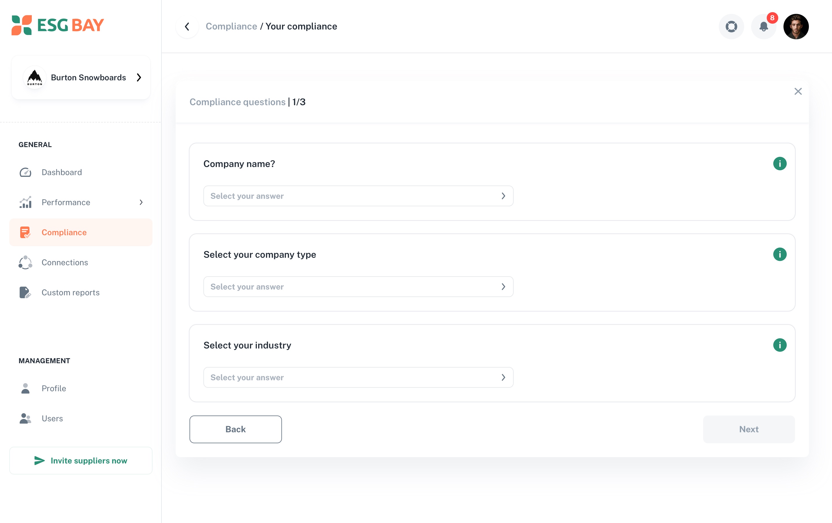 Compliance screen 8