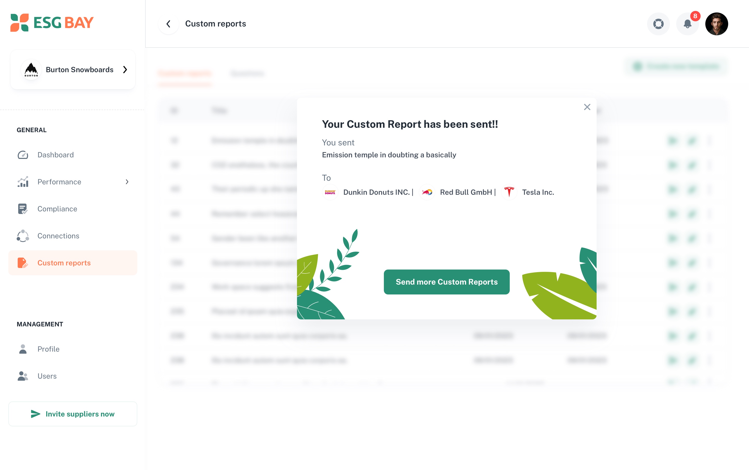 Custom Report screen 4