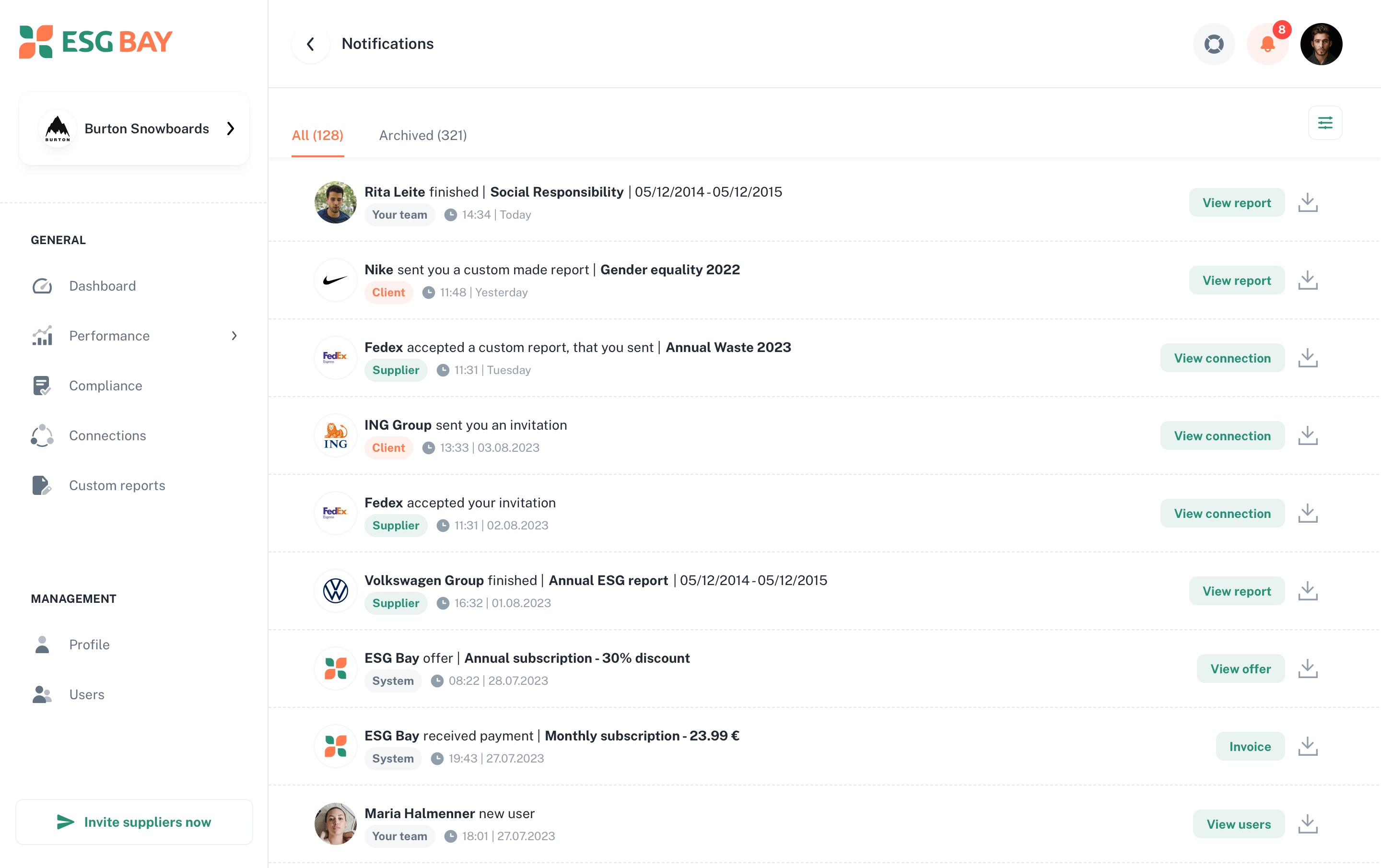 Notifications screen 1